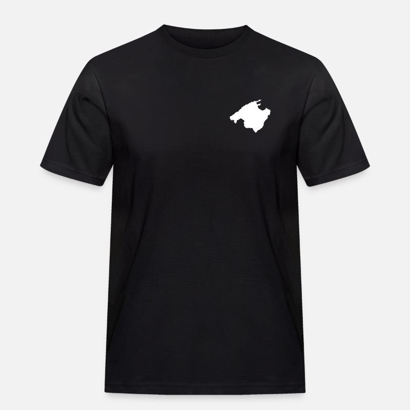 Mallorca Brustlogo - Männer Workwear T-Shirt - Schwarz