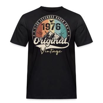 Retro 1976 Geburtstagsgeschenk 1976 Jahrgang 1976 - Männer Workwear T-Shirt - Schwarz - Vorne - AI Model Male 178 light (178cm)