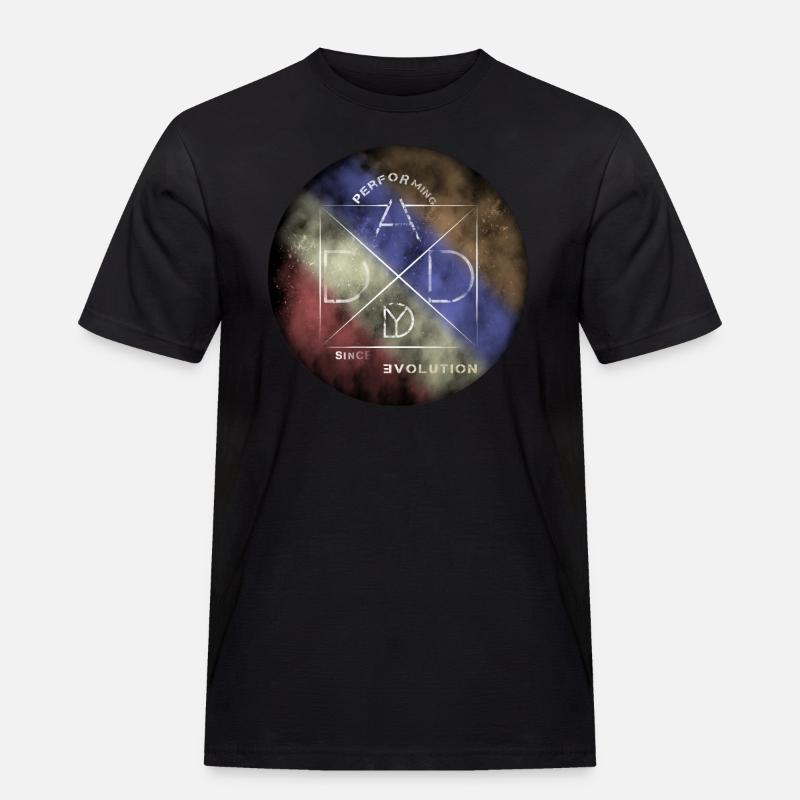 Performing Daddy Evolution - Männer Workwear T-Shirt - Schwarz