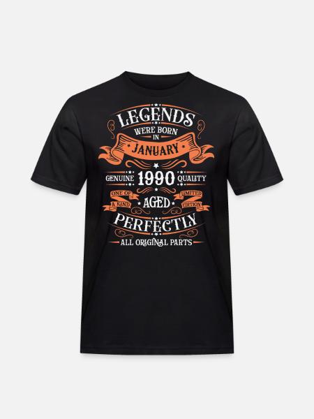 The legends were born in January 1990 gift - Men's Workwear T-Shirt - black