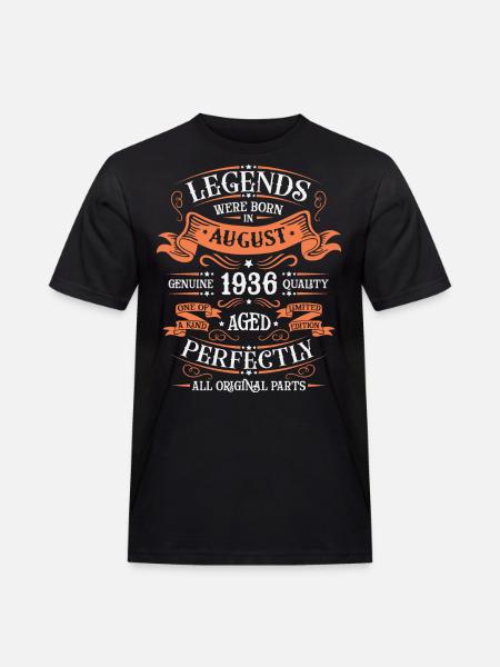 August 1936 Birthday Man - Men's Workwear T-Shirt - black