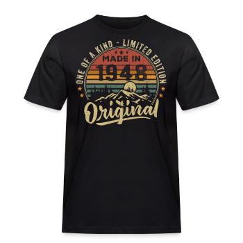 Né 1948 Original Retro Vintage Anniversaire 1948 - T-shirt Workwear homme - noir - Devant - AI Model Male 178 light (178cm)
