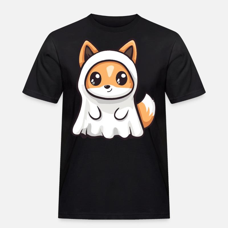 Fox Halloween Comic Ghost - Men's Workwear T-Shirt - black
