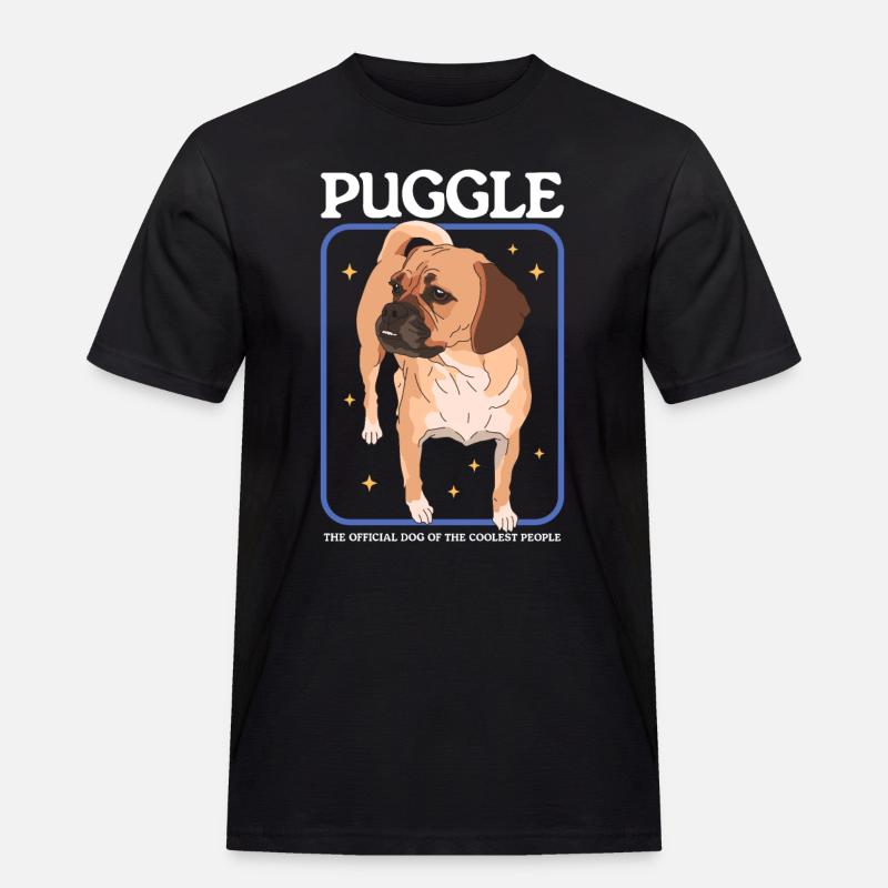 Puggle Hundebesitzer Hundehalter Geschenk - Männer Workwear T-Shirt - Schwarz