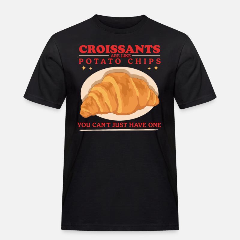 Croissant Hörnchen Gipfeli Beugel Geschenk - Männer Workwear T-Shirt - Schwarz