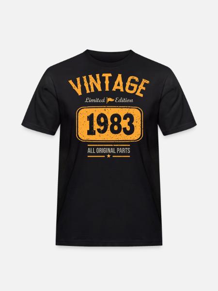 vintage 1983 geboren in 1983 verjaardagscadeau 40 jaar - Mannen Workwear T-shirt - zwart