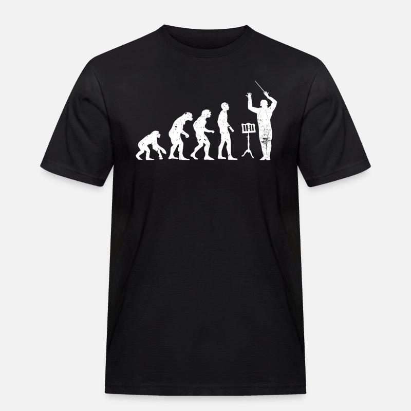 Dirigent Evolution Musiker Geschenkidee - Männer Workwear T-Shirt - Schwarz