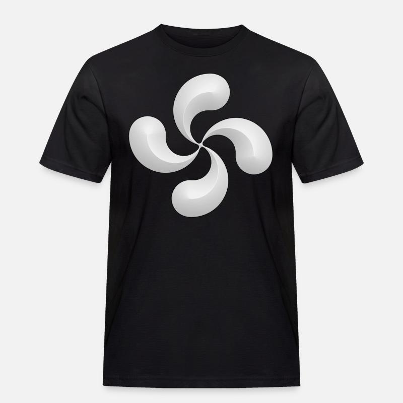 basque_cross_lauburu_8 - Männer Workwear T-Shirt - Schwarz