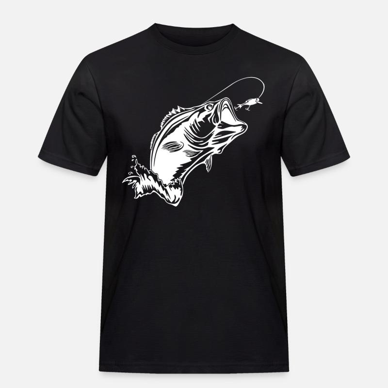 Fisch - Männer Workwear T-Shirt - Schwarz