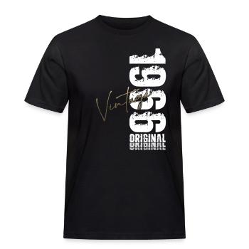 59. Geburtstag Original Jahrgang 1966 - Männer Workwear T-Shirt - Schwarz - Vorne - AI Model Male 178 light (178cm)