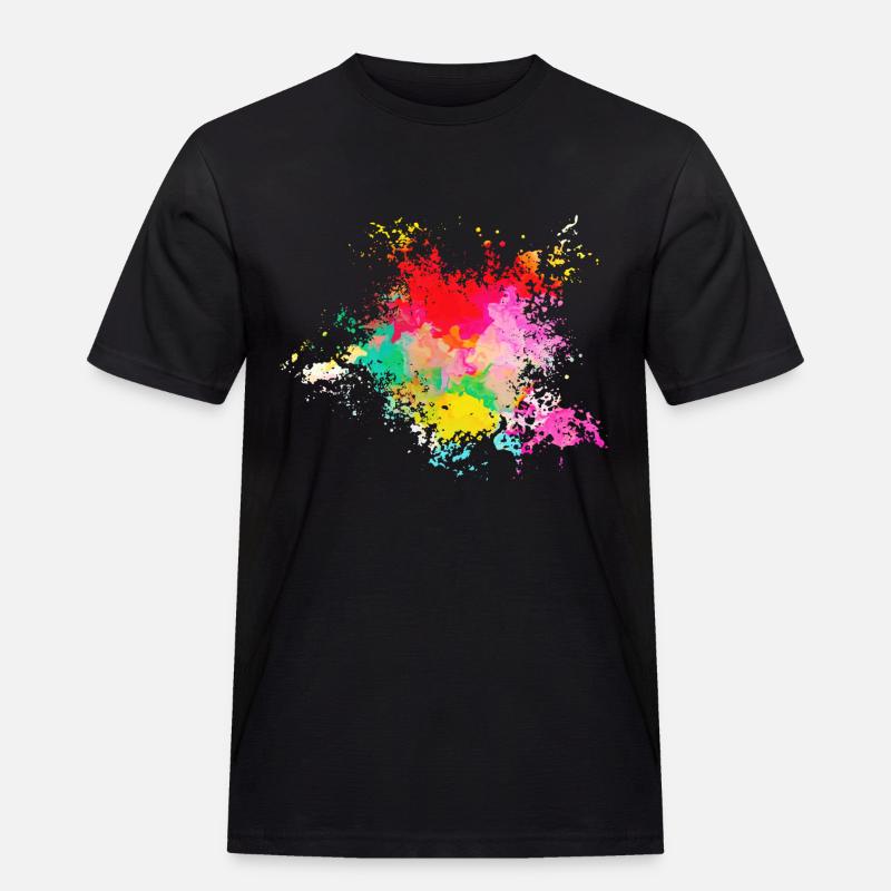 Psychedelisch - Männer Workwear T-Shirt - Schwarz