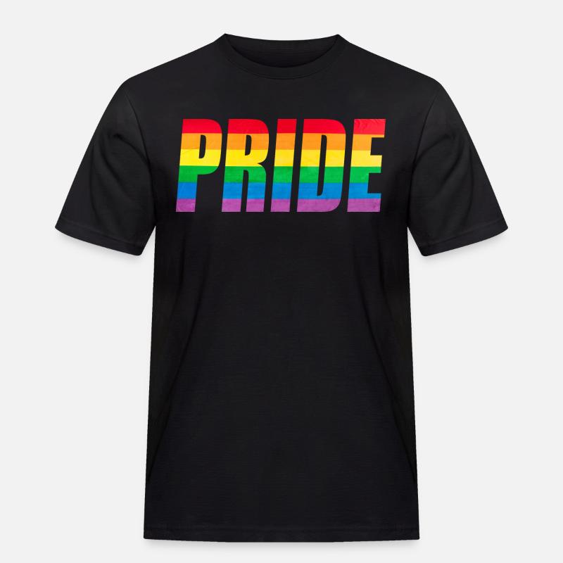 Rainbow Pride Grafik - Männer Workwear T-Shirt - Schwarz