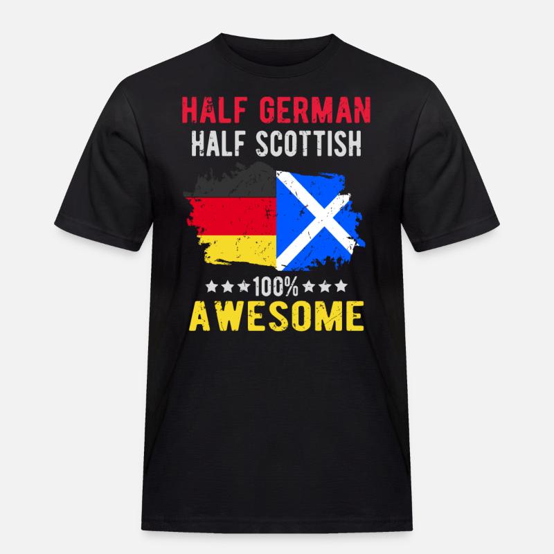 Half German Half Scotsman - Men's Workwear T-Shirt - black