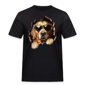 Lustiges Hunde Hundebesitzer Süßer Hund Retriever - Männer Workwear T-Shirt - Schwarz - Vorne - AI Model Male 178 light (178cm)