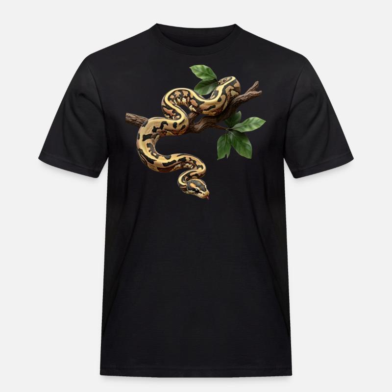 Königspython Schlangen Liebhaber Terrarium Python - Männer Workwear T-Shirt - Schwarz