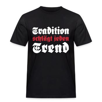 Tradition schlägt jeden Trend - Männer Workwear T-Shirt - Schwarz - Vorne - AI Model Male 178 light (178cm)