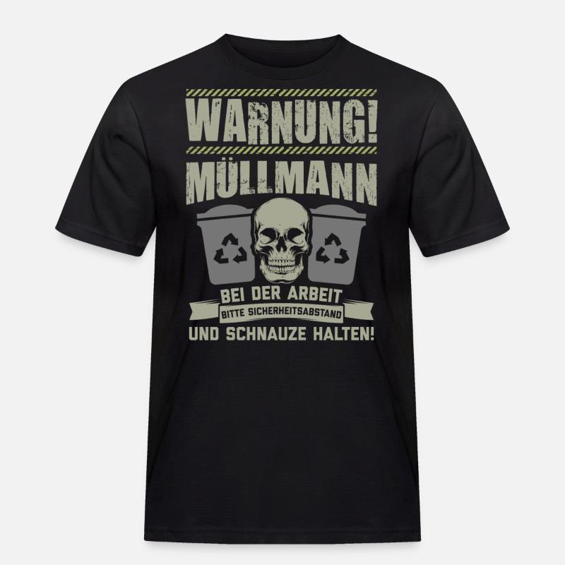 Müllmann Müllabfuhr Müllwerker Mülllader Geschenk - Männer Workwear T-Shirt - Schwarz