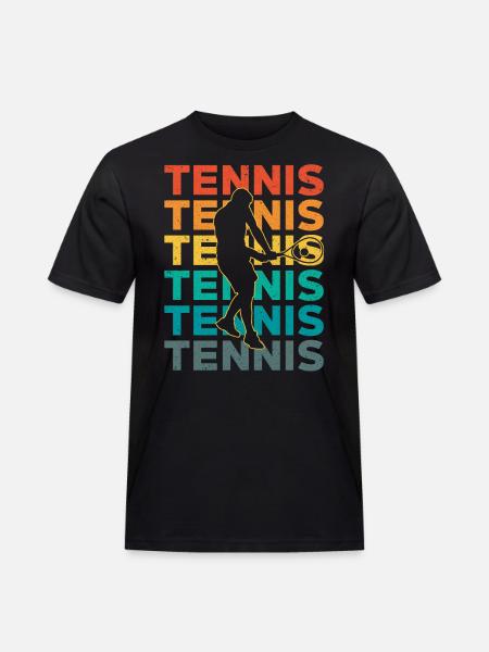 Tennis Retro - Männer Workwear T-Shirt - Schwarz