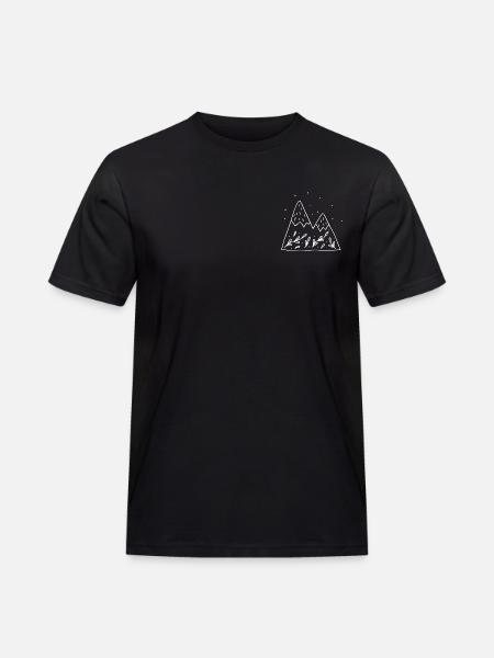 mountain white - Männer Workwear T-Shirt - Schwarz