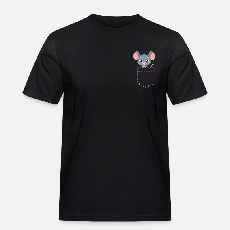 Pocket Mouse - Mouse Design - Men's Workwear T-Shirt - black