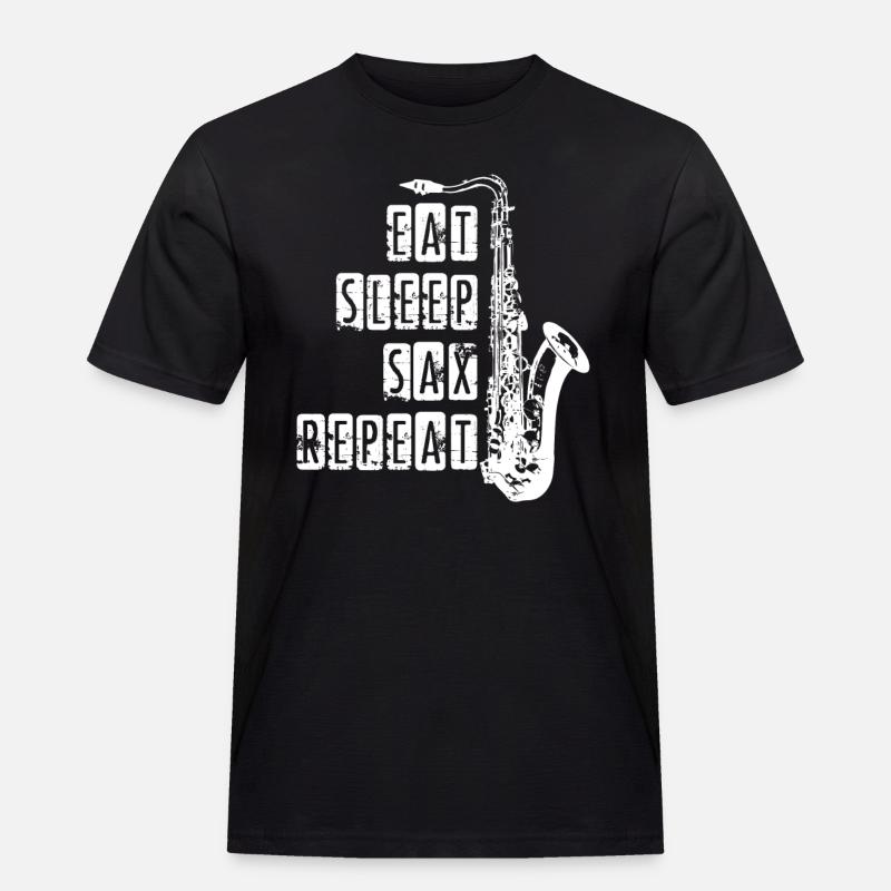 Saxophon - Männer Workwear T-Shirt - Schwarz