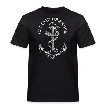 Zeilen - Captain opa cadeau - Mannen Workwear T-shirt - zwart - Voor - AI Model Male 178 light (178cm)