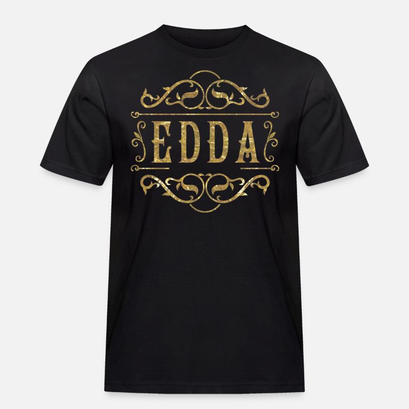 Edda gold - Männer Workwear T-Shirt - Schwarz