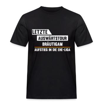 Junggesellen Abschied letzte Auswärtstour - Männer Workwear T-Shirt - Schwarz - Vorne - AI Model Male 178 light (178cm)