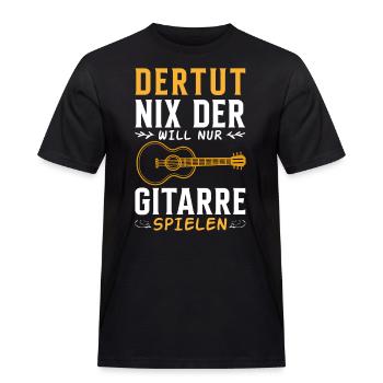 Der tut nix, der will nur Gitarre spielen - Männer Workwear T-Shirt - Schwarz - Vorne - AI Model Male 178 light (178cm)