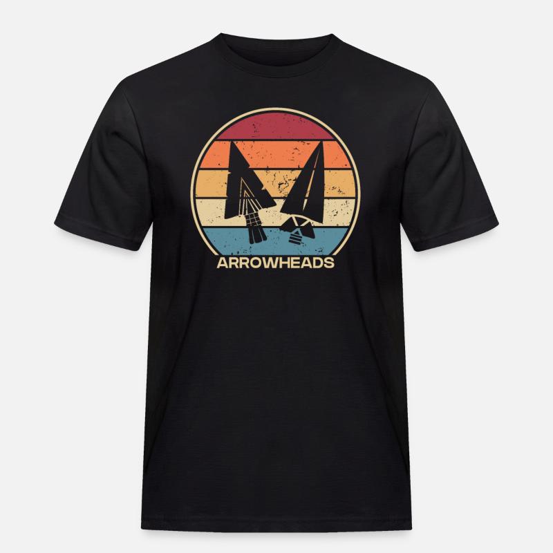 Retro Jagdspitzen Arrowhead Hunter Pfeilspitzen - Männer Workwear T-Shirt - Schwarz