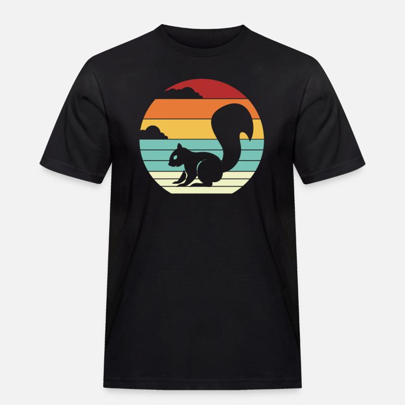 Retro Grey Squirrel Fox Squirrel - Men's Workwear T-Shirt - black