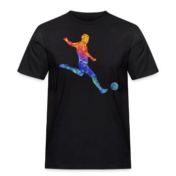 Fußballprofi Fußballgott Fußballspieler Torjäger - Männer Workwear T-Shirt - Schwarz - Vorne - AI Model Male 178 light (178cm)