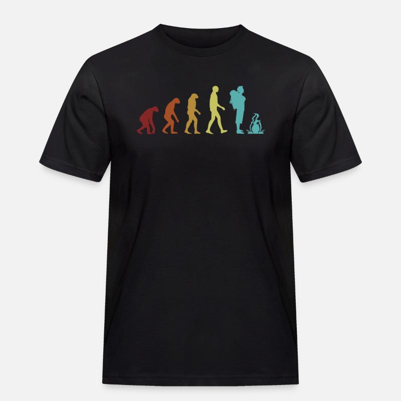 Camping Evolution Campingplatz Zelten Glamping - Männer Workwear T-Shirt - Schwarz