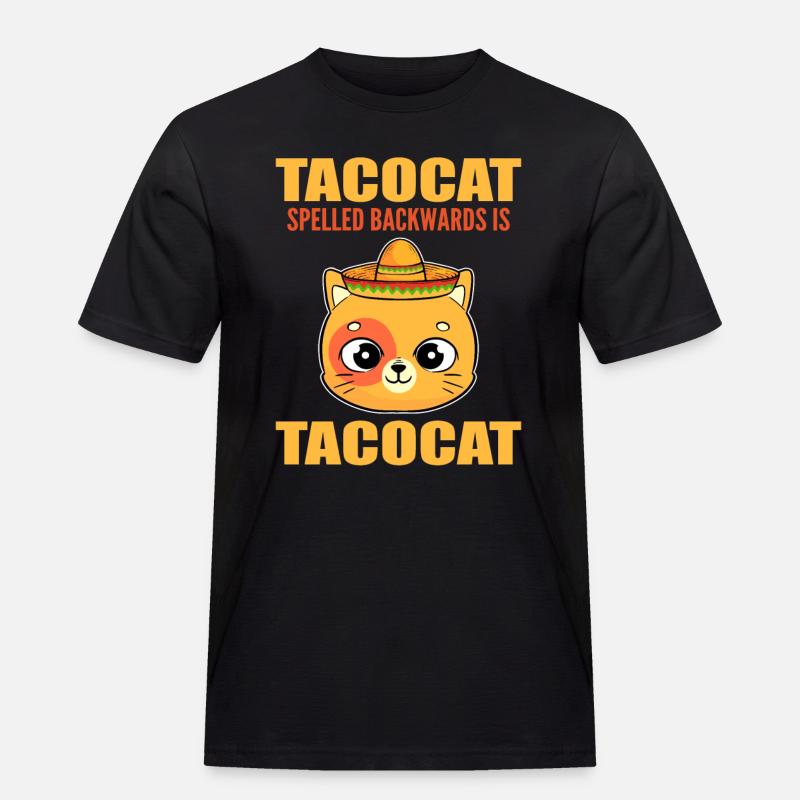 Tacocat Spelled Backwards Miezekatze Kätzchen - Männer Workwear T-Shirt - Schwarz