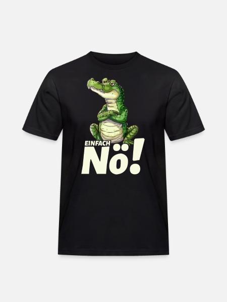 Crocodile with simply nope saying - Men's Workwear T-Shirt - black