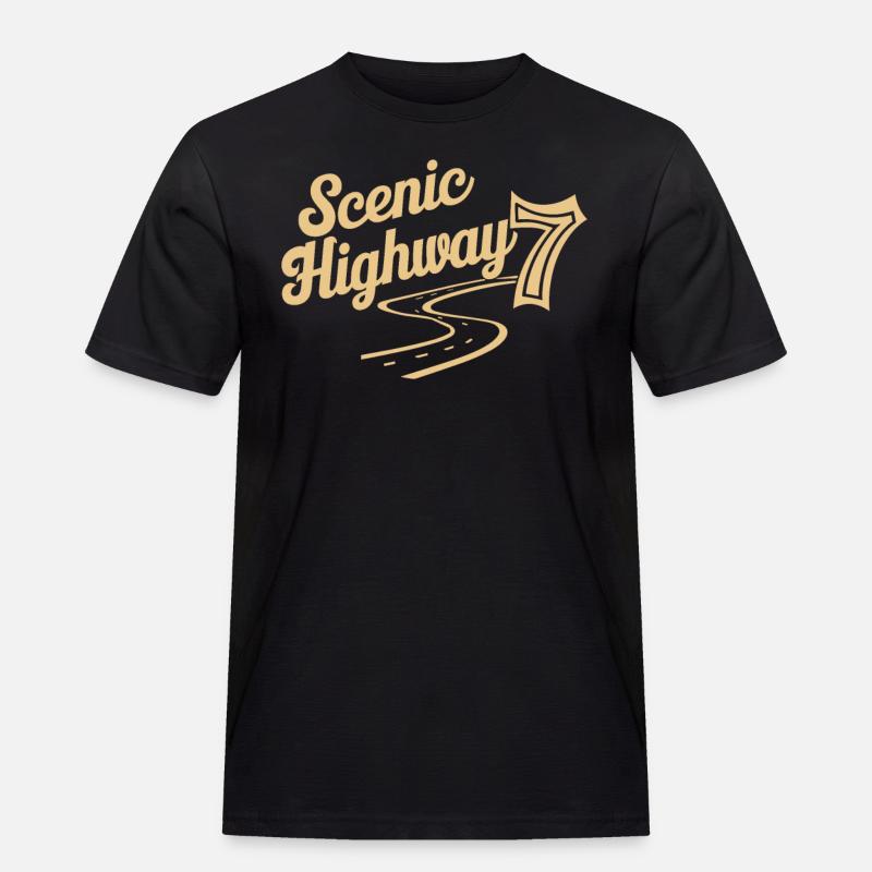 Scenic Highway 7 Abenteuer - Männer Workwear T-Shirt - Schwarz