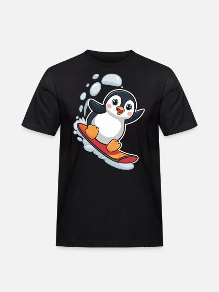 Snowboarding Penguin Snowboarder Cute - Men's Workwear T-Shirt - black