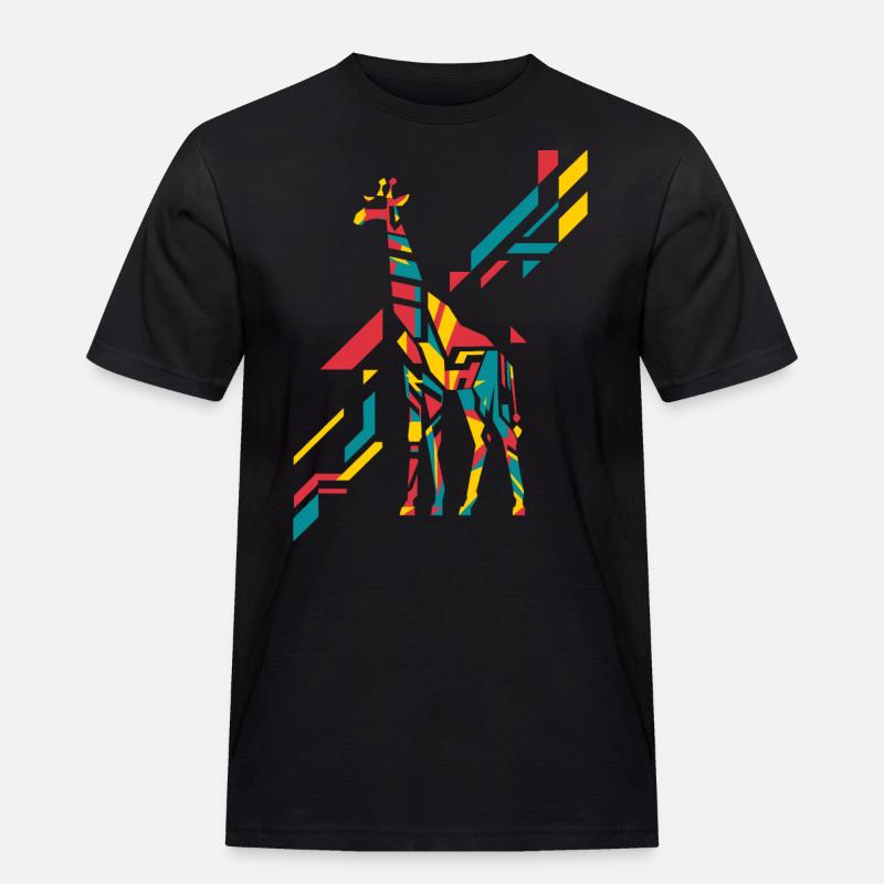 Bunte Abstrakte Giraffe Kunst - Männer Workwear T-Shirt - Schwarz
