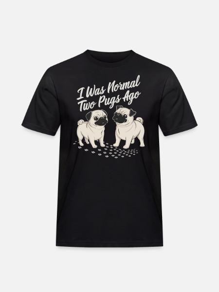 I was normal in front of two boobs - Men's Workwear T-Shirt - black