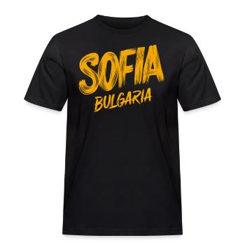 Sofia Bulgarien Souvenir - Männer Workwear T-Shirt - Schwarz - Vorne - AI Model Male 178 light (178cm)