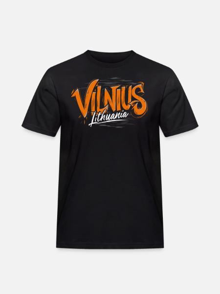 Vilnius Lithuania Souvenir - Men's Workwear T-Shirt - black
