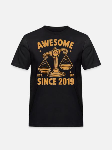 Awesome Since 2019 Libra Birthday - Men's Workwear T-Shirt - black