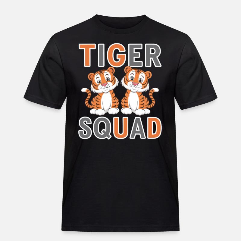 Tiger Gruppen Design Tiger Squad - Männer Workwear T-Shirt - Schwarz