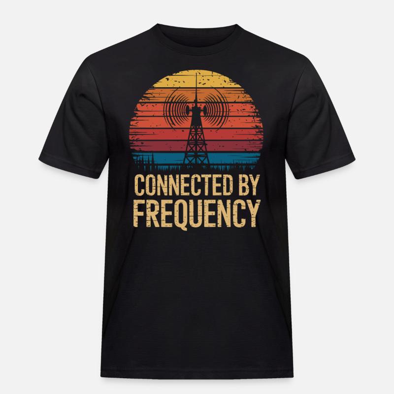 Amateurfunker Verbunden Durch Frequenz - Männer Workwear T-Shirt - Schwarz
