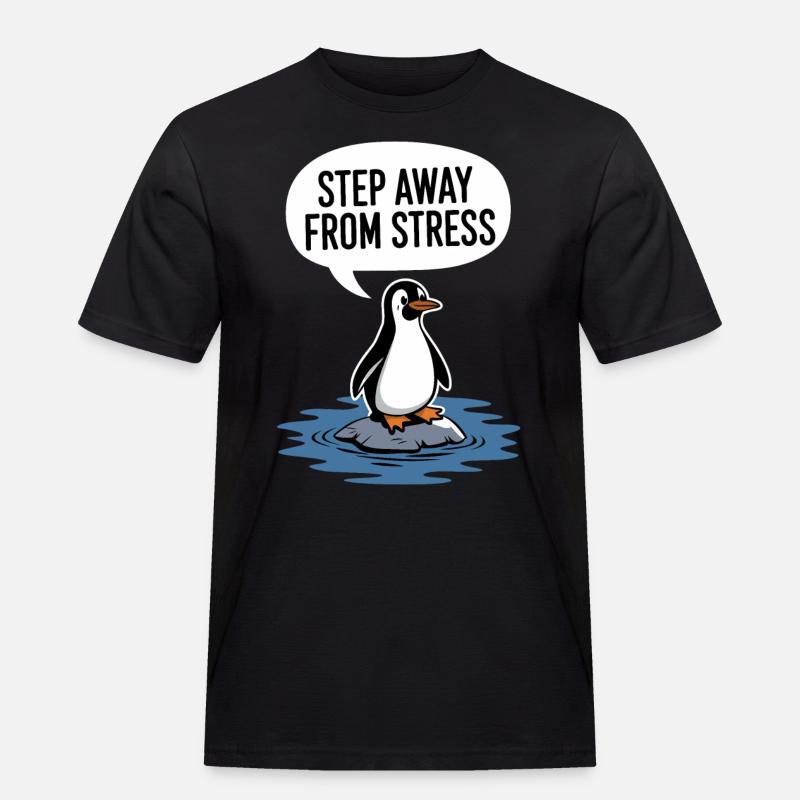 Pinguin: Einfach Mal Abschalten - Männer Workwear T-Shirt - Schwarz