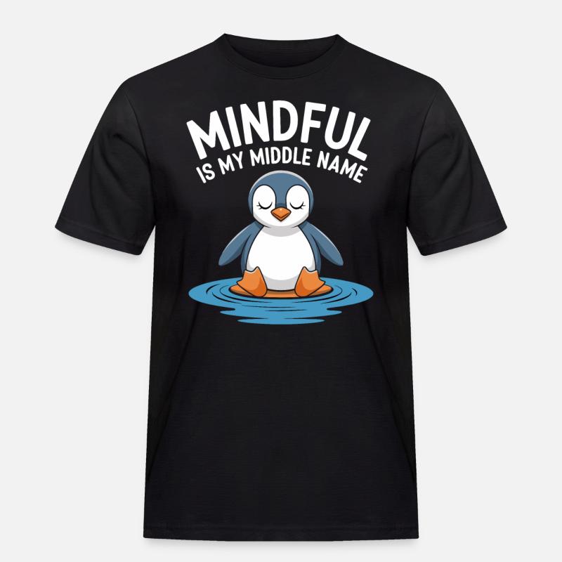 Méditation pingouin consciente Relaxation - T-shirt Workwear homme - noir