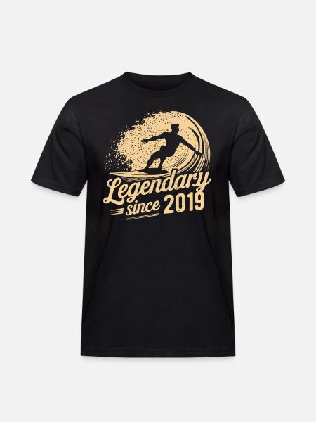 Legendary since 2019 Birthday Surfer - Men's Workwear T-Shirt - black