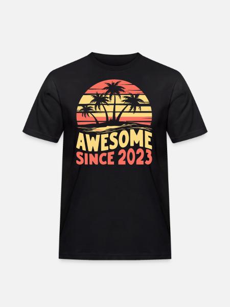 Awesome since 2023 birthday - Men's Workwear T-Shirt - black