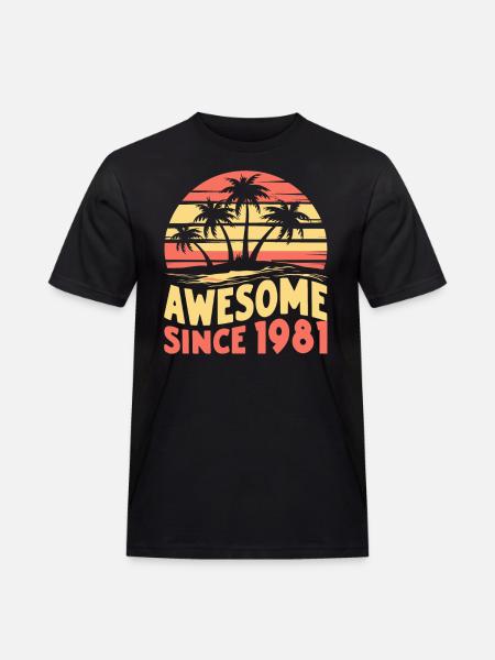 Awesome Since 1981 Birthday - Men's Workwear T-Shirt - black