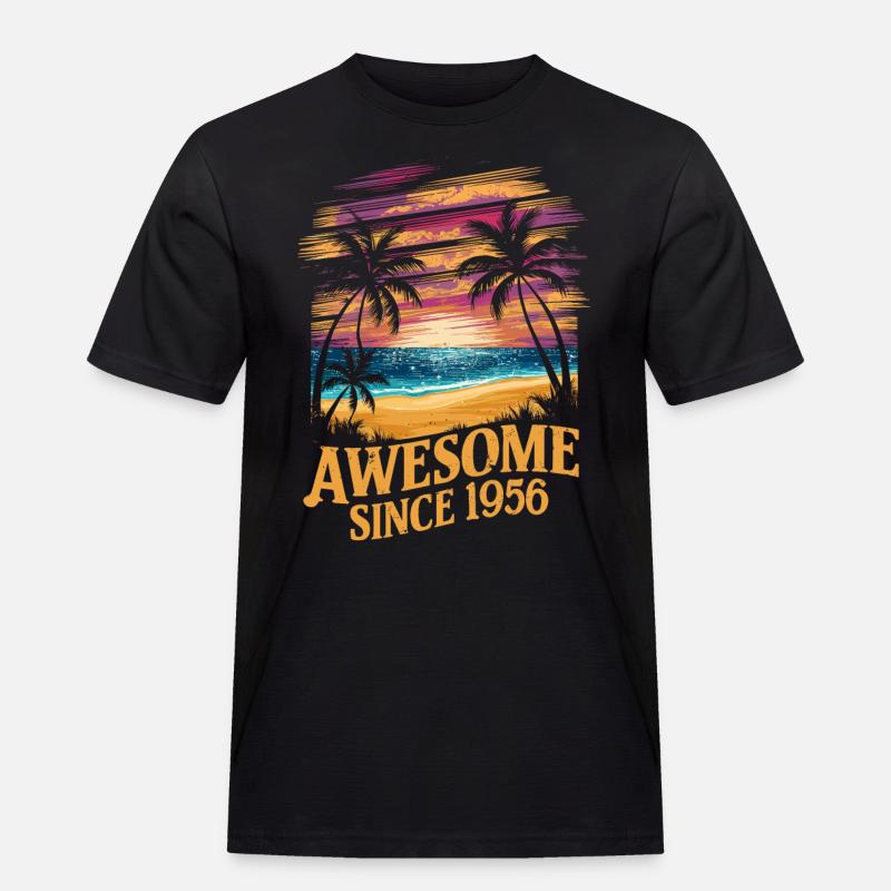 Awesome Since 1956 Beach Sunset - Men's Workwear T-Shirt - black